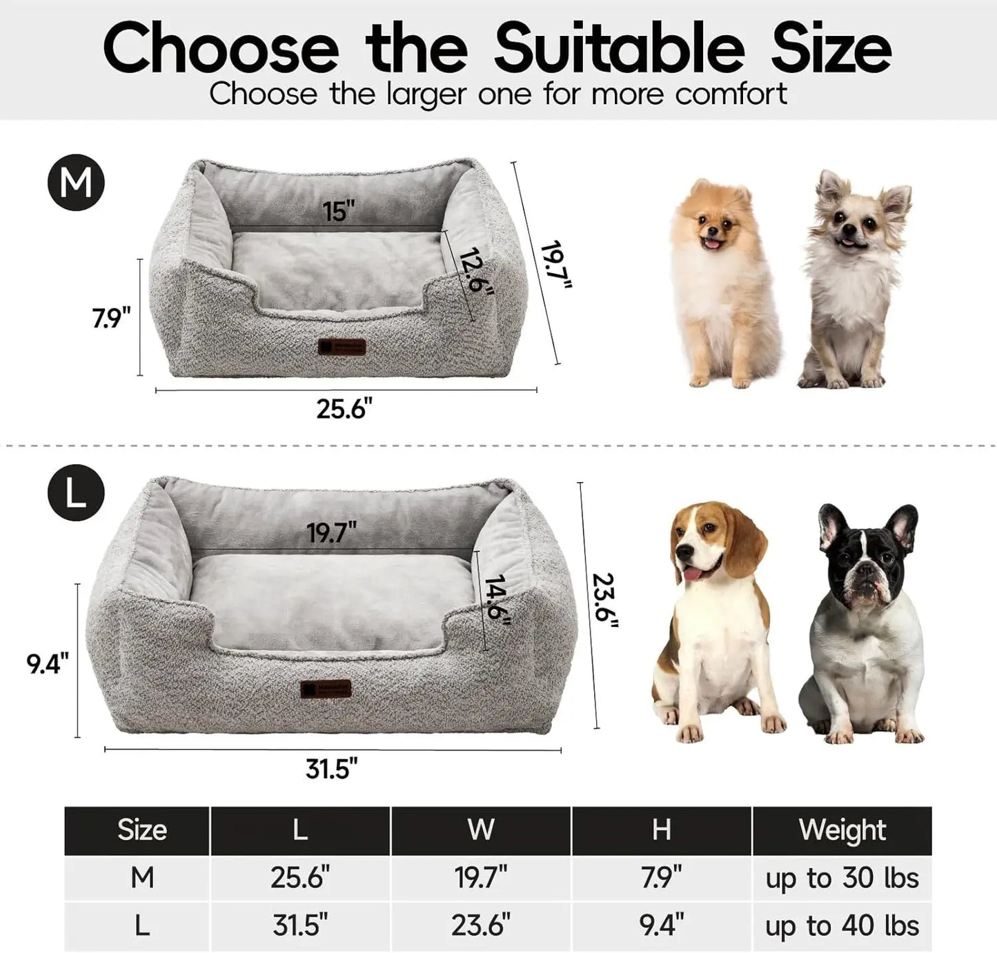 MEWOOFUN Medium Dog Bed - Washable Bed With Warming & Calming Features My Store