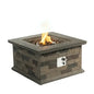 Outdoor Propane Fire Pit Table 28-inch Imitation Stone Square Concrete Propane Fire Pit With Lava Rocks And Rain Cover My Store