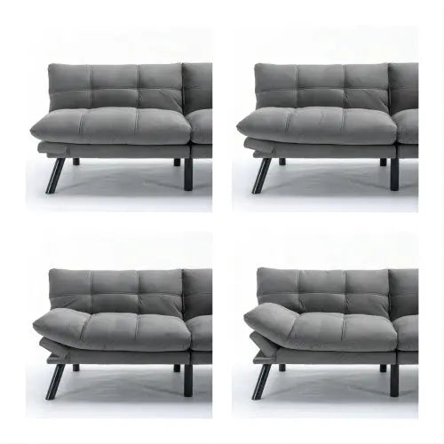 Light Grey Convertible Folding Modern Sofa Bed My Store