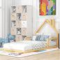 Twin Size Wood Floor Bed With House-shaped Headboard My Store