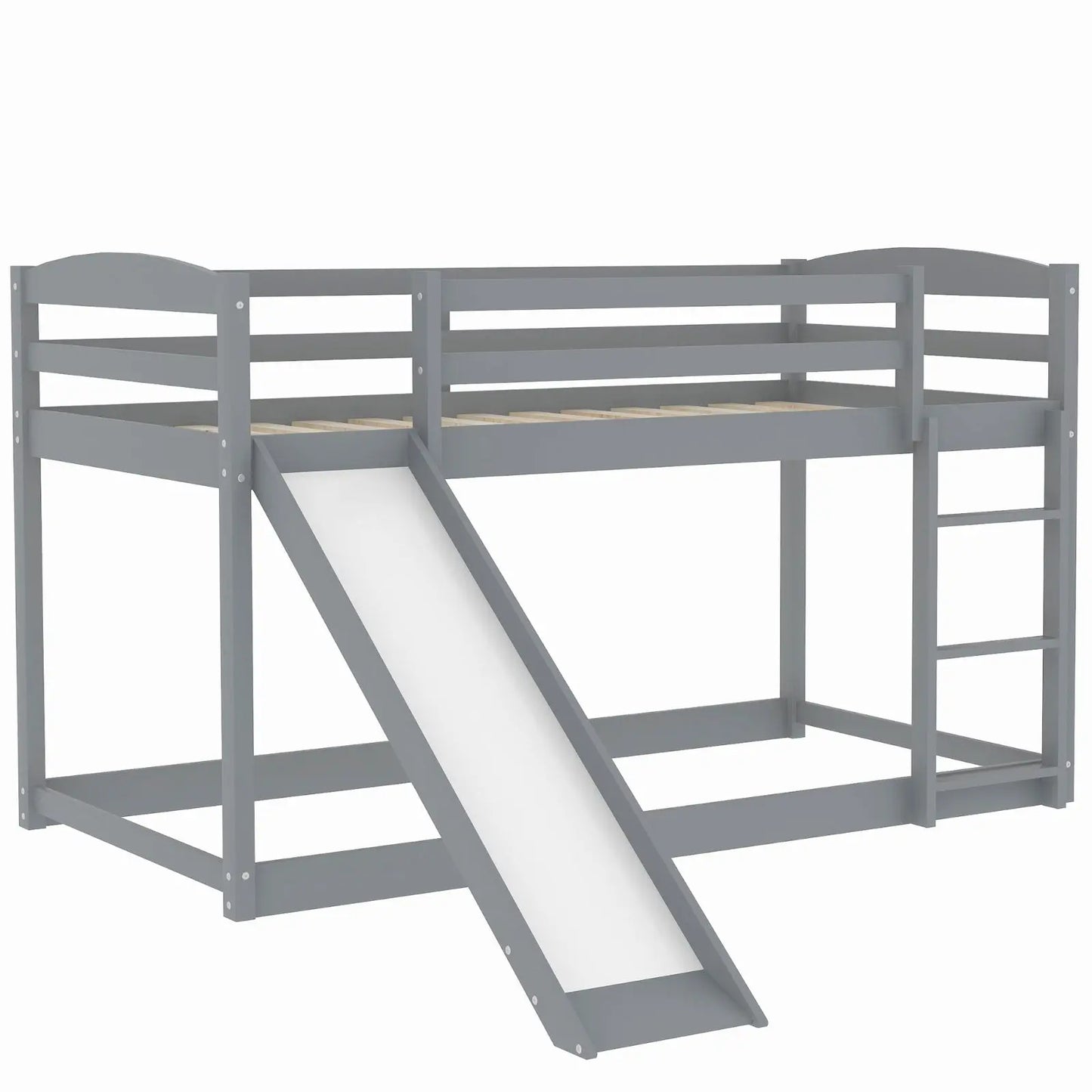 Gray Twin Twin Bunk Bed Convertible Slide Ladder My Store