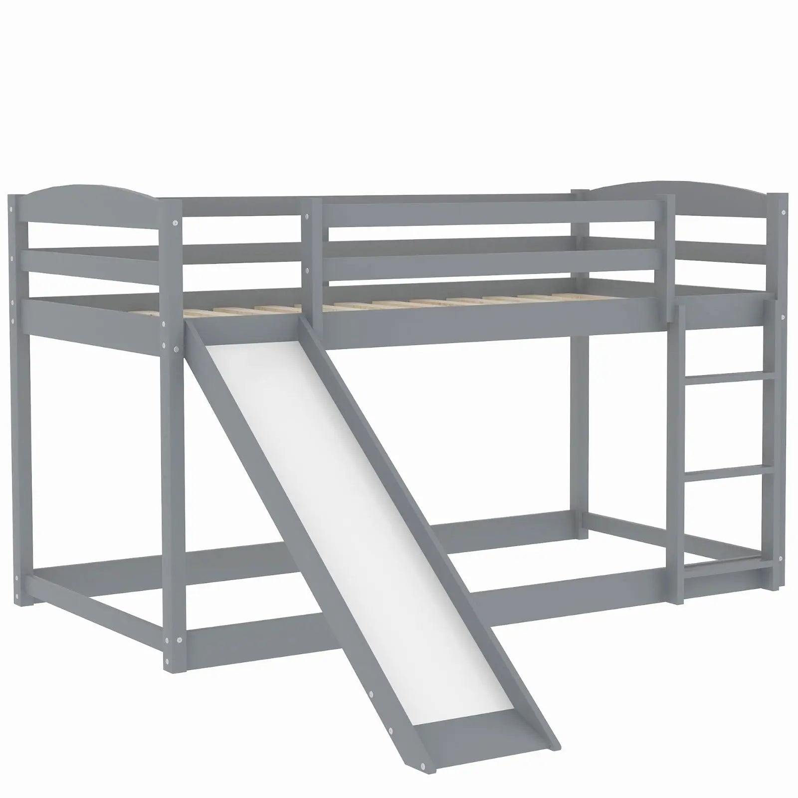 Gray Twin Twin Bunk Bed Convertible Slide Ladder My Store