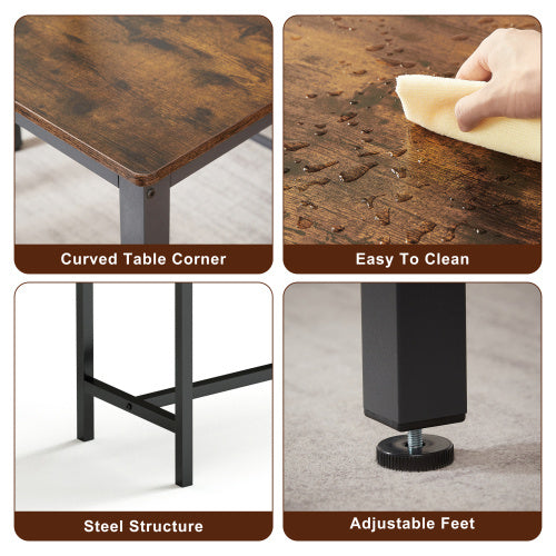 Dining Table Set, Bar With 2 Dining Table Benches Inkedjoy