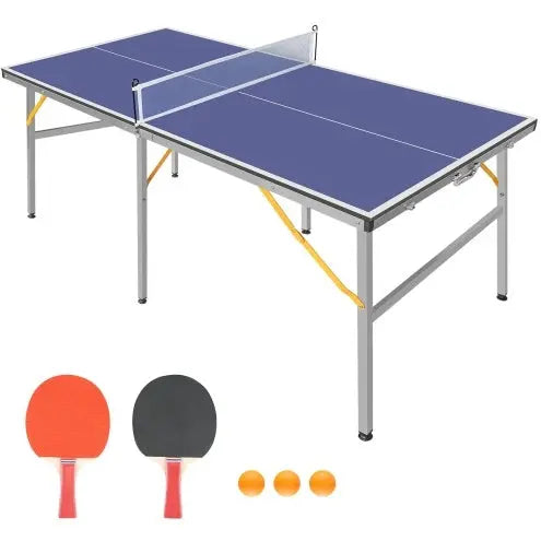 6ft Mid-Size Table Tennis Table Foldable Portable Ping Pong Table Set For Indoor  Outdoor Games With Net, 2 Table Tennis Paddles And 3 Balls My Store