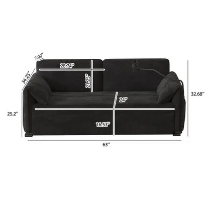 Large Folding Sofa Bed Velvet My Store