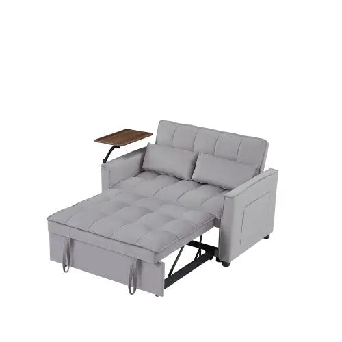 Velvet Loveseat Sleeper Sofa Bed With Side Table My Store