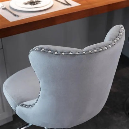 Rotating Velvet Bar Stool Gray 2-piece Set My Store
