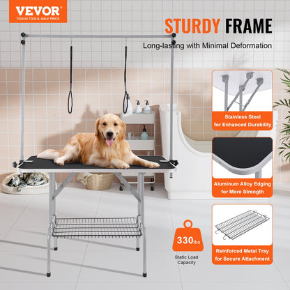 Two Arms With Clamp, 46'' Dog Grooming Station Inkedjoy