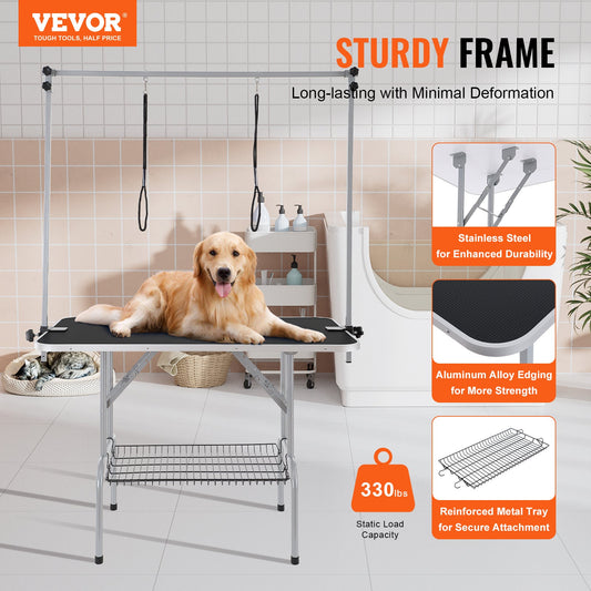 Two Arms With Clamp, 46'' Dog Grooming Station Inkedjoy