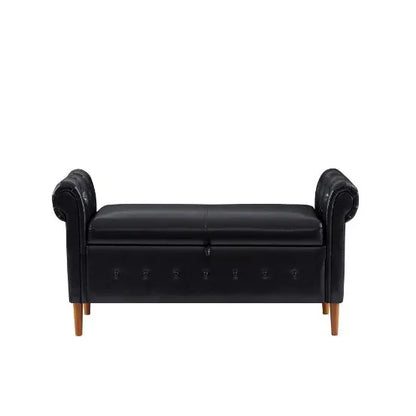 Black Multifunctional Storage Rectangular Sofa Stool My Store