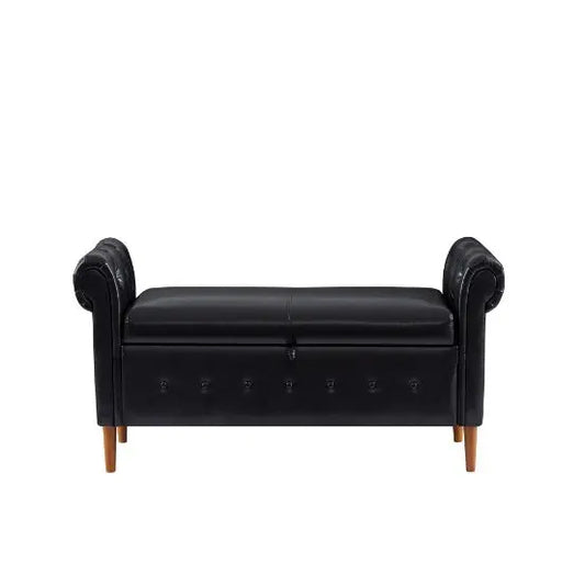 Black Multifunctional Storage Rectangular Sofa Stool My Store