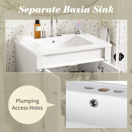 Vanity With Top Sink, 2-Tier Modern Bathroom Storage Cabinet My Store