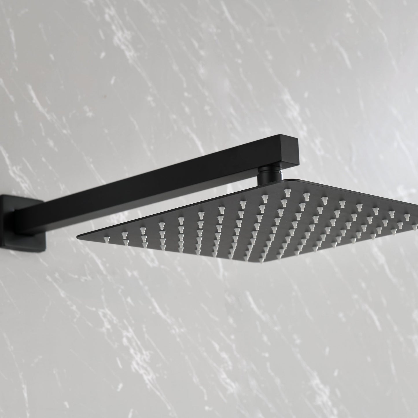Brass Matte Black Shower Faucet With 10 Inch Shower Head And Handheld Spray Inkedjoy