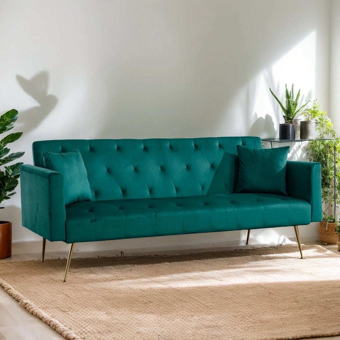 Modern Velvet  Sofa Bed Folding Futon My Store