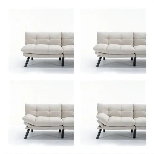 Cream Convertible Folding Modern Sofa Bed My Store