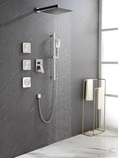 Shower System With Hand Held, Slide Bar, Sprayer Inkedjoy