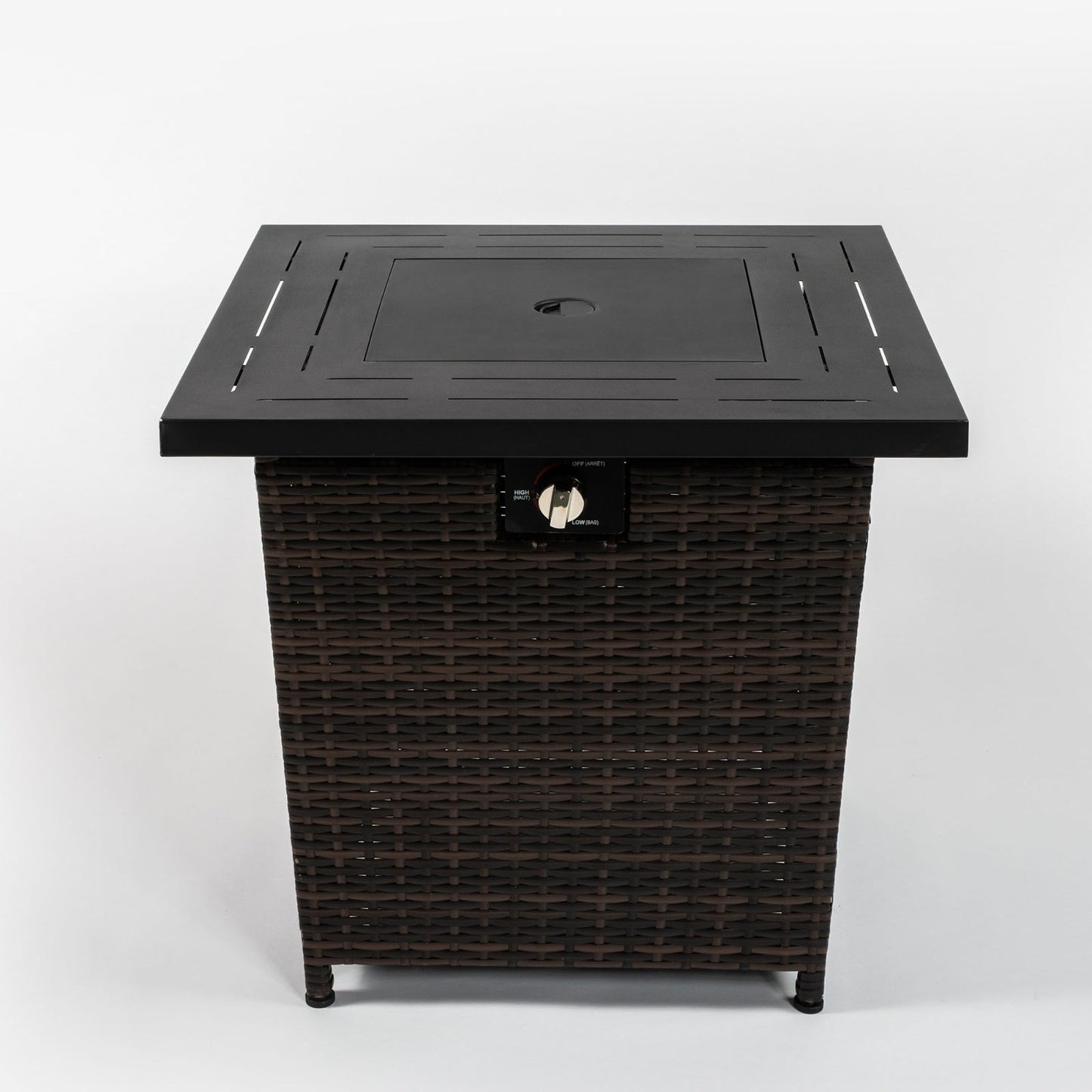 28inch Wicker Square Fire Pit Table Inkedjoy