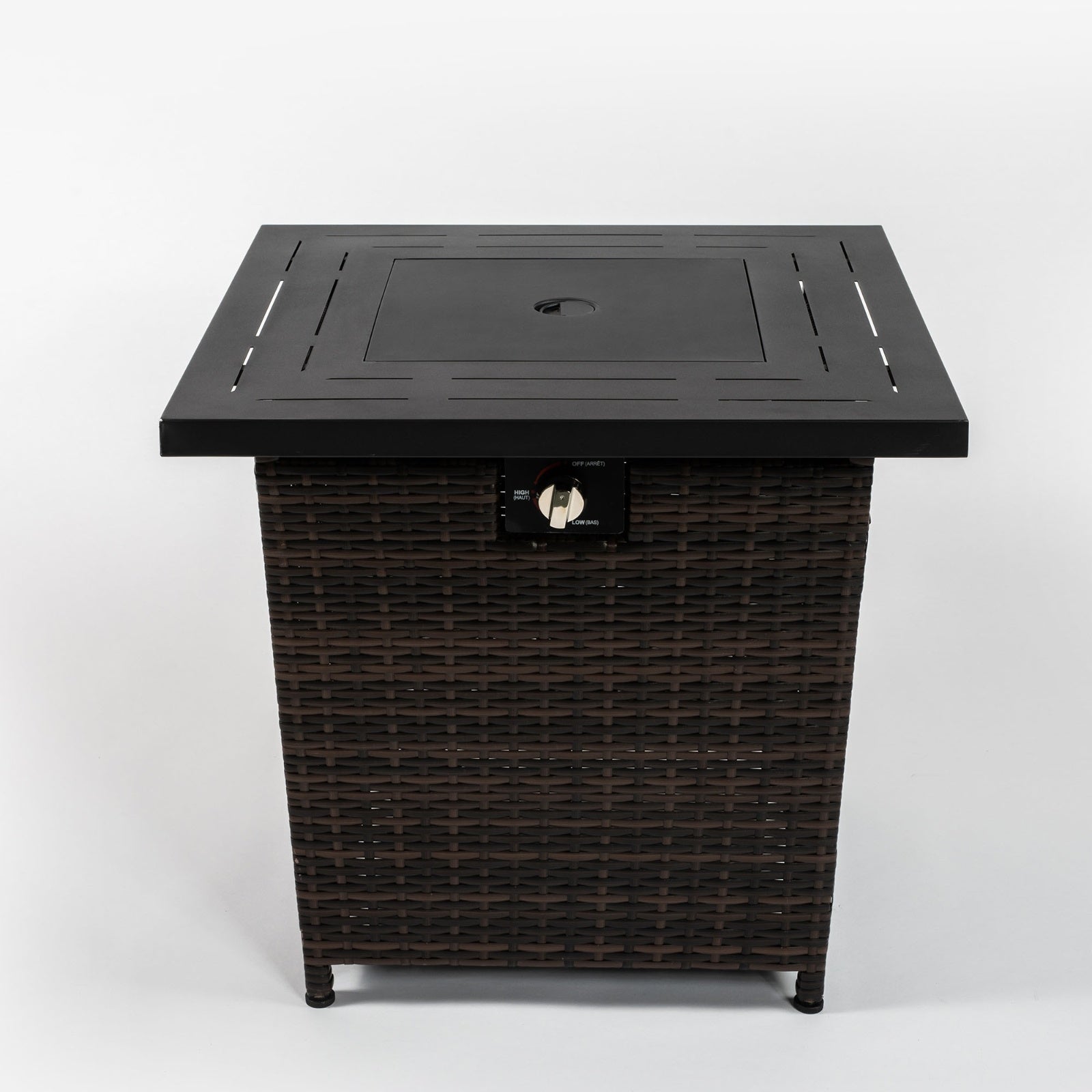 28inch Wicker Square Fire Pit Table Inkedjoy