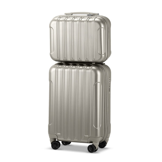 Vertical Pattern Two-piece Set 20 Inch Expandable With 14 Inch Suitcase Inkedjoy