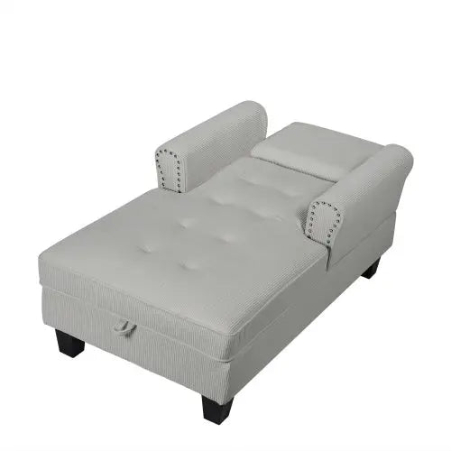 Chaise Lounge Indoor Sleeper Sofa Bed Chair Upholstered Lounge Chair For Bedroom Living Room With Rivets My Store