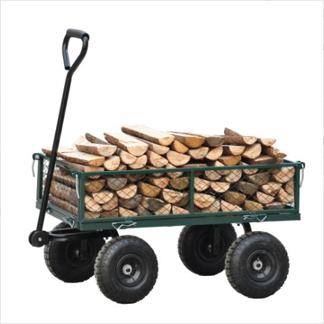 Wagon Garden Cart 660 Lbs Steel Garden Cart With Rotating Handle And Removable Sides Inkedjoy