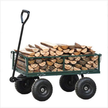 Wagon Garden Cart 660 Lbs Steel Garden Cart With Rotating Handle And Removable Sides Inkedjoy
