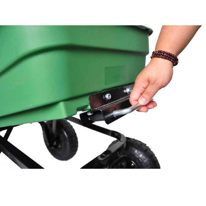 Folding Garden Dump Cart With Steel Frame And 10-in., 300-Pound Capacity Inkedjoy