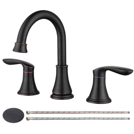 8 Inch Wide Bathroom Sink Faucet -Bronze My Store