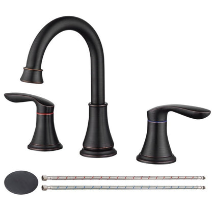 8 Inch Wide Bathroom Sink Faucet -Bronze My Store