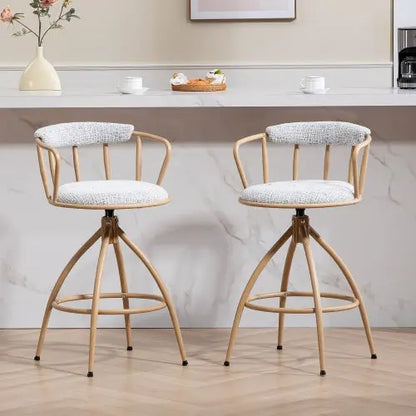 26 Swivel Counter Height Bar Stool, Set Of 2- Fabric Seat With Metal Frame, Modern Industrial Design Bar Chairs For Kitchen Island, Dining Room, Home Bar, Counter Seat My Store