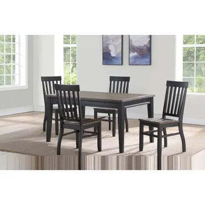 Farmhouse 5pc Dining Set Two-Tone Finish, Cottage Style Table, Schoolhouse Chairs My Store