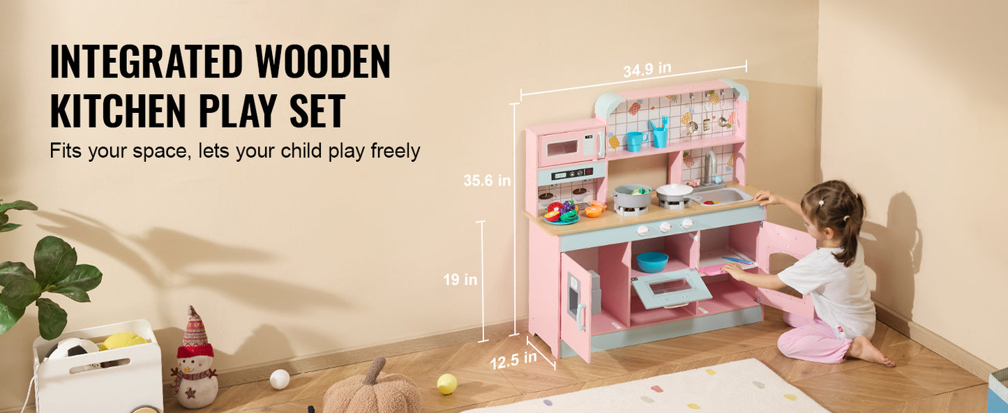 Pretend Play Cooking Toy for Kid Kitchen, Accessories with Lights & Sounds - Ohberri