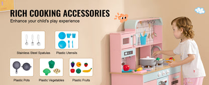 Pretend Play Cooking Toy for Kid Kitchen, Accessories with Lights & Sounds - Ohberri