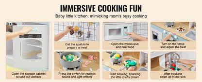 Kitchen Play Set Simulated Cooking Food Tableware - Ohberri
