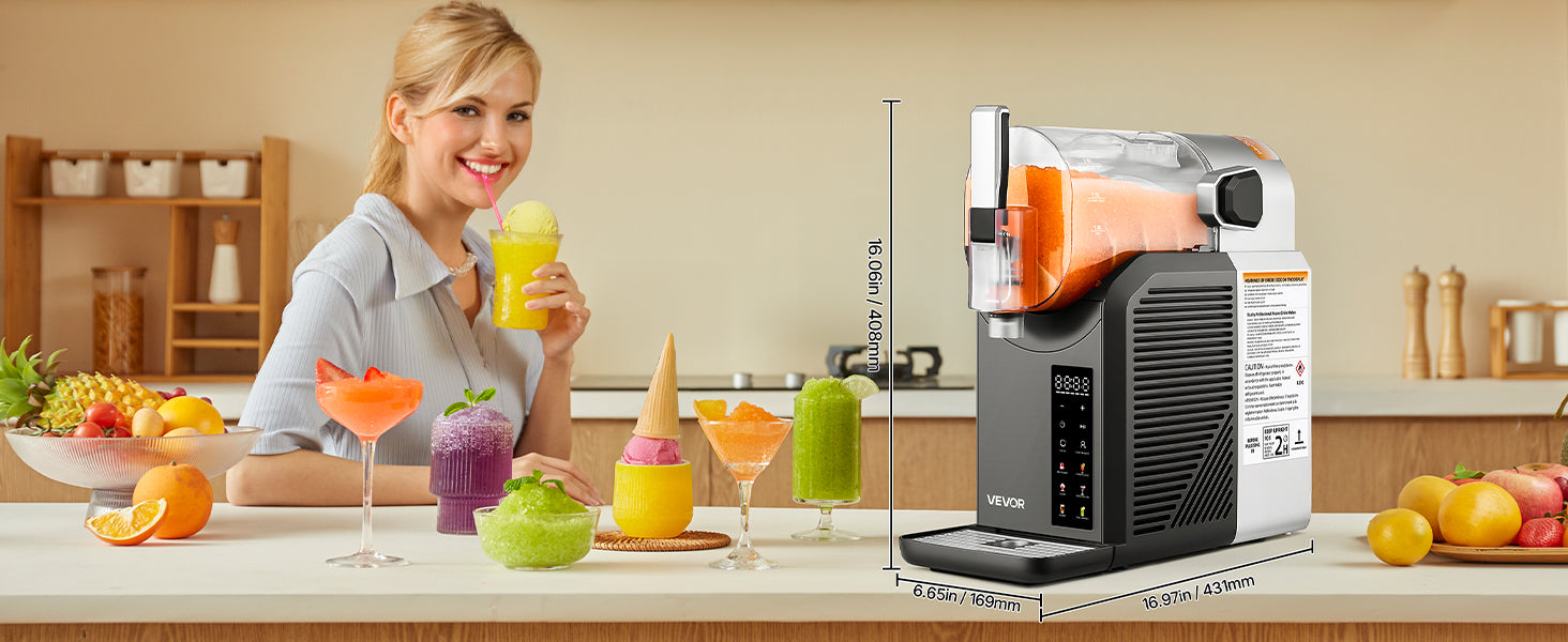 Succebuy 2L Slushie Machine No Ice Needed Margarita Machine with Self-Cleaning Frozen Margaritas Frappés Milkshake for Home Ohberri