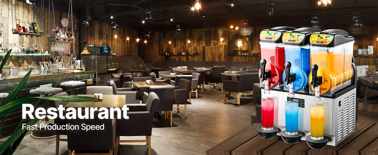 15L Commercial Frozen Drink Maker Triple Tank Slushy Machine Ohberri